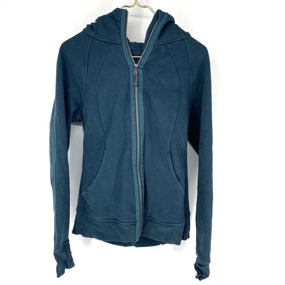 Lululemon Full Zip Scuba Hoodie Jacket Emerald Green Women's Size 8 - Picture 1 of 7